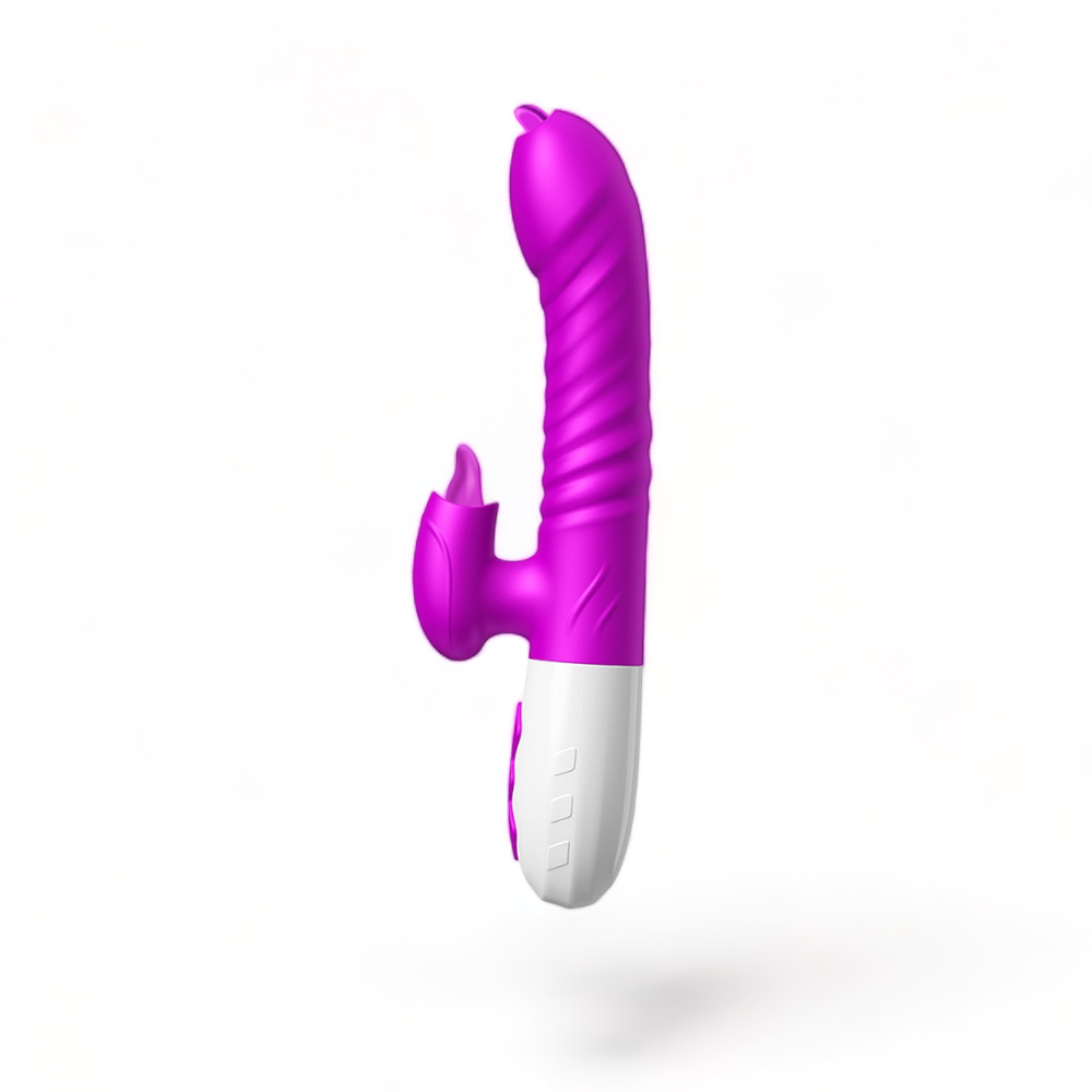 Thrusting Double Tongue Vibrating Dildo